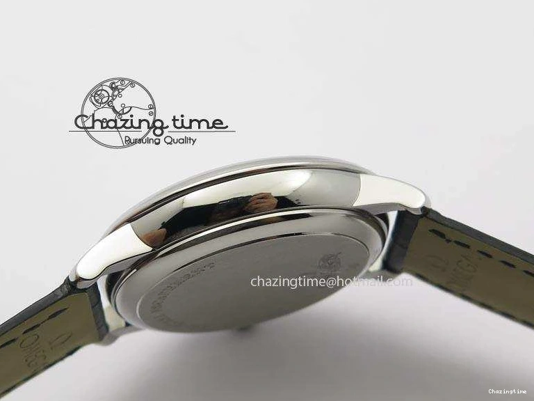 0404 Flexible De Ville MK 1:1 Best Edition SS White Dial On Black Leather Asian Seagull T1701 (Sec@6) 8244